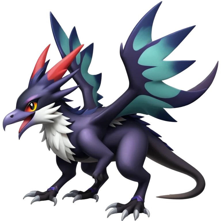 Shiny Dark Nargacuga-Silvally-Noibat-Noivern-Hybrid (Full body) emoji