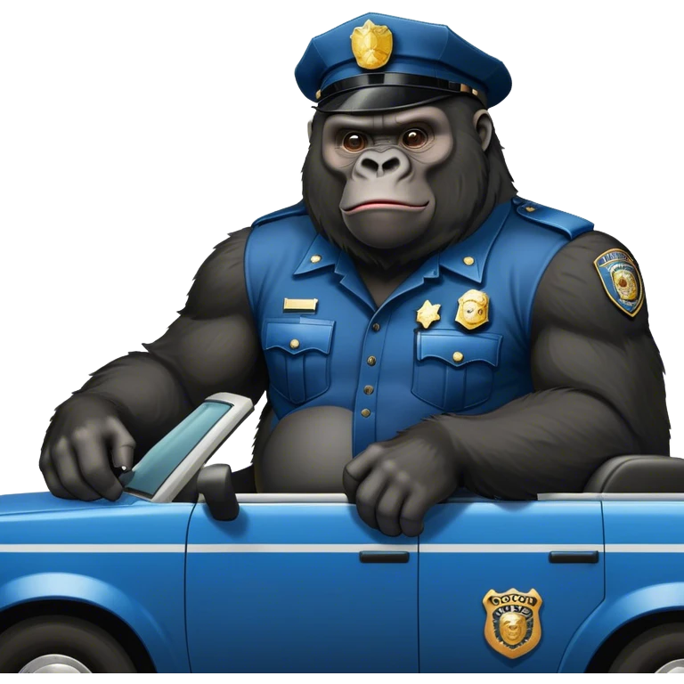 Gorilla in a cop car emoji