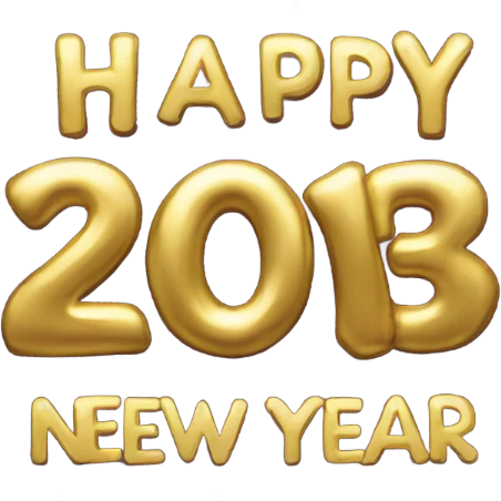 Gold lettered Happy new year  emoji