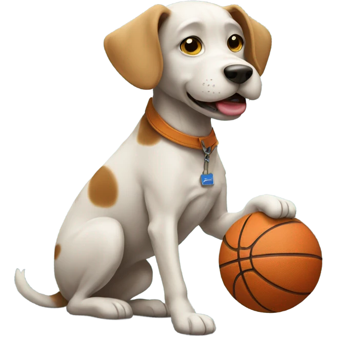 Dog playing basketball  emoji