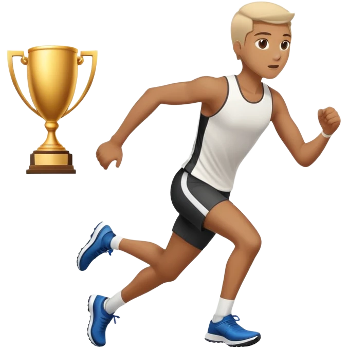 Running for a trophy emoji