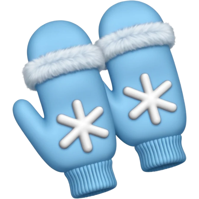 baby blue winter gloves fluffy emoji