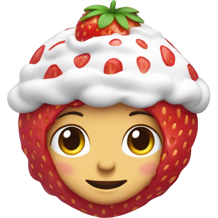 a strawberry shortcake with a strawberry on the top emoji