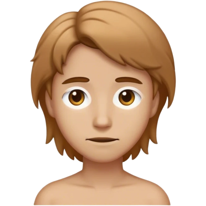 HAIR light brown, limp emoji