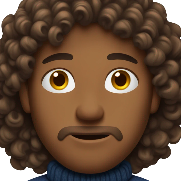 men, brown curly hair, light stubbles, dark blue sweater, some frackles emoji