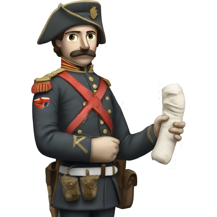 soldier in the Crimean War with a plaster cast on his arm emoji