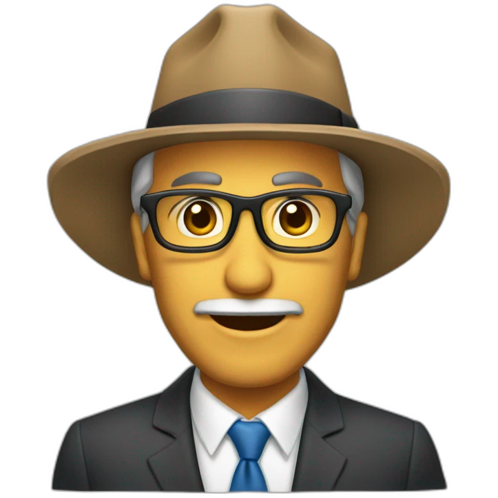 señor de 50 años canoso ejecutivo, sin vigote ni sombrero emoji