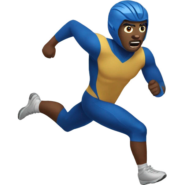 the blue flash running emoji