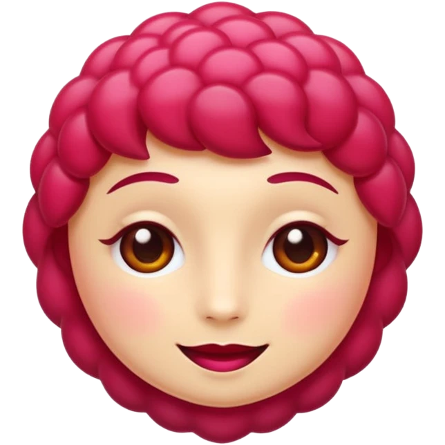 Sexy queer Raspberry emoji, cute and minimalistic style, warm eyes and gentle smile, flat design, soft shapes, clean modern look, highly recognizable at small sizes, centered composition, transparent or solid background, app icon quality. emoji