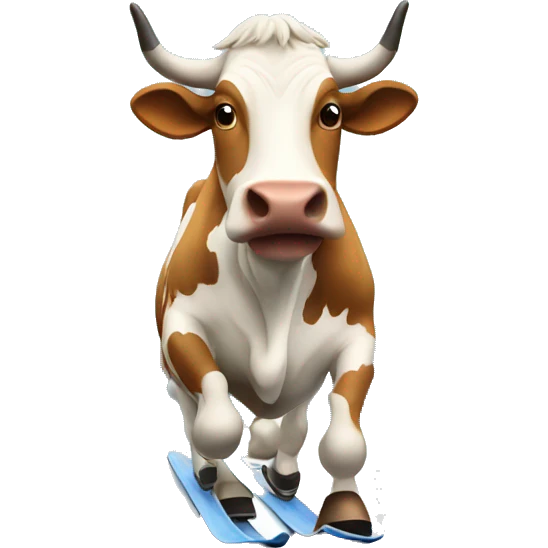 Cow skiing  emoji
