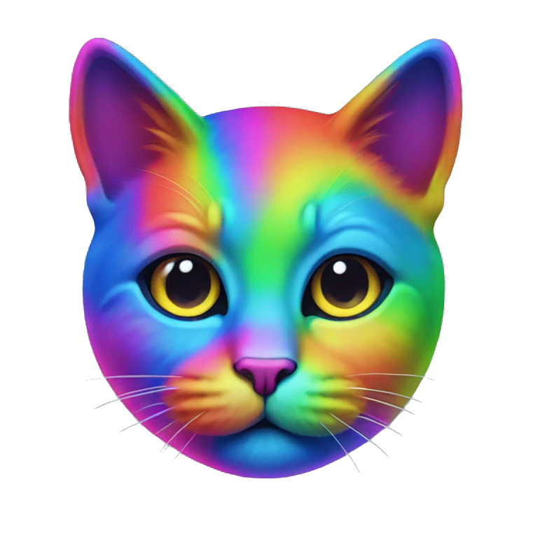 Neon rainbow cat emoji