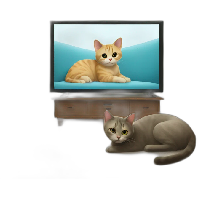a cat watching tv emoji