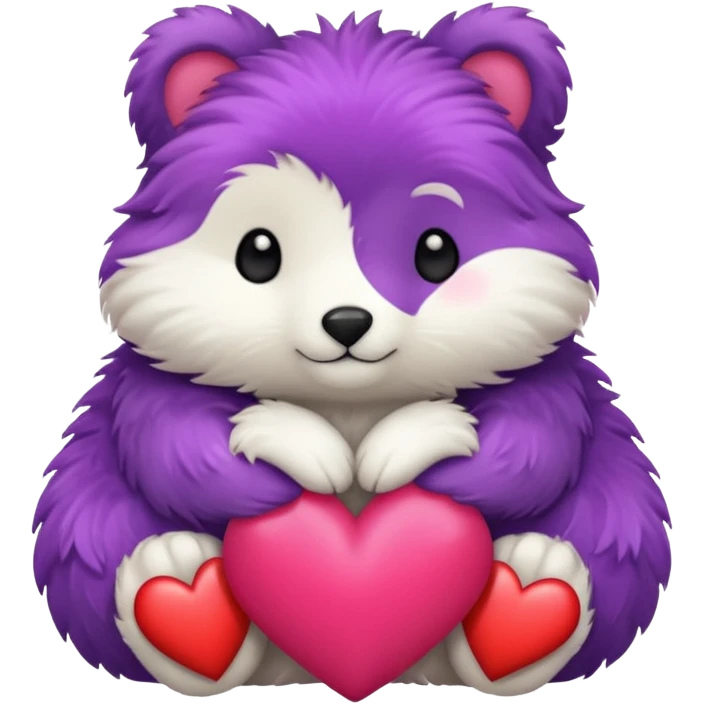 cute animals in love with hearts emoji