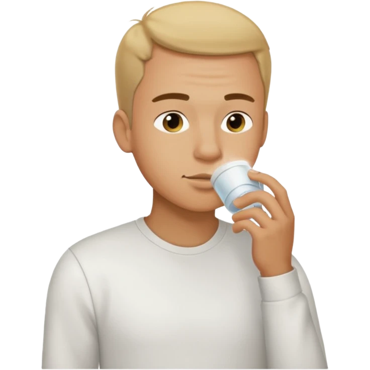 ligth man smelling full body emoji