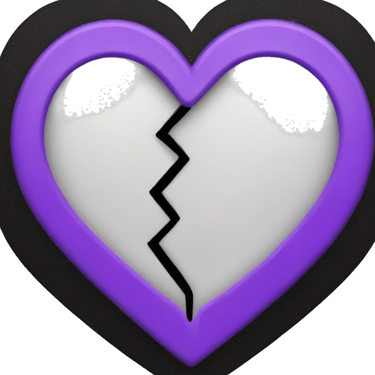 Half black and half purple split heart emoji