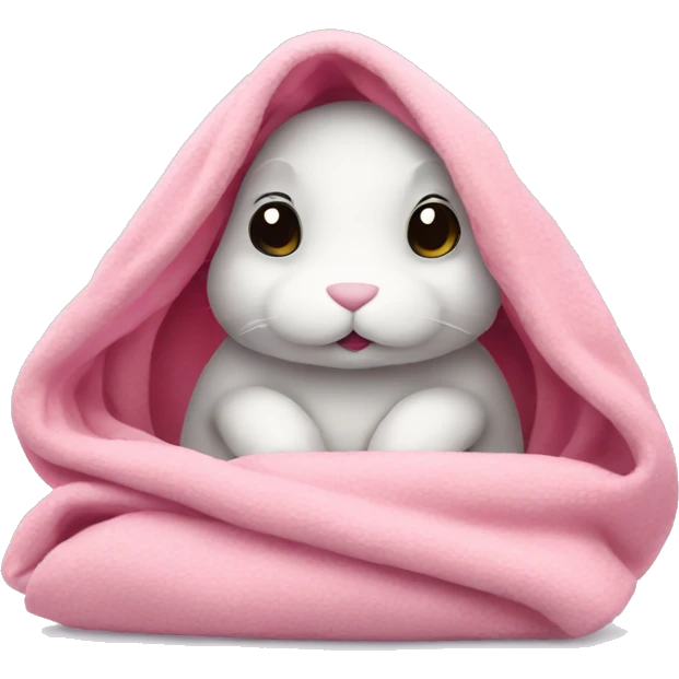 bunny in pink blanket emoji