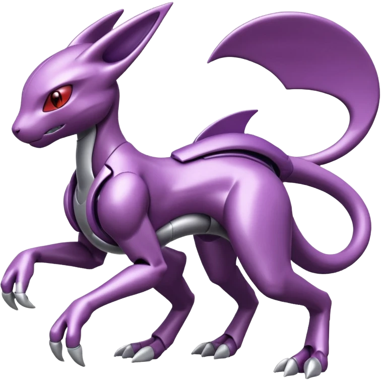 Futuristic Modern Miraidon-Genesect-Mewtwo-Fakémon-hybrid-creature (full body)  emoji