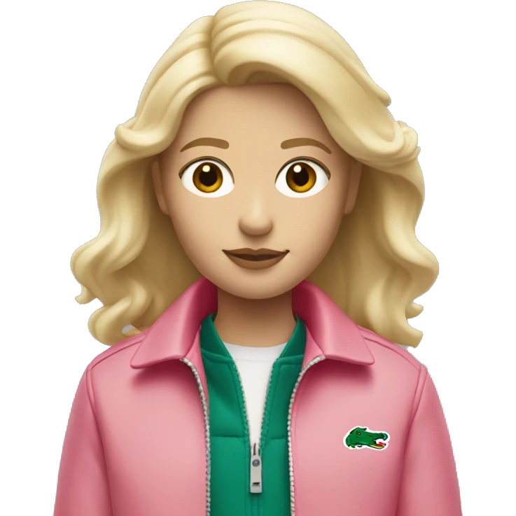 Blond girl with pink lacoste jacket emoji