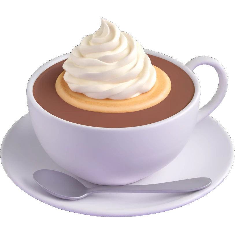 Raf coffee with cream and vanilla sugar emoji