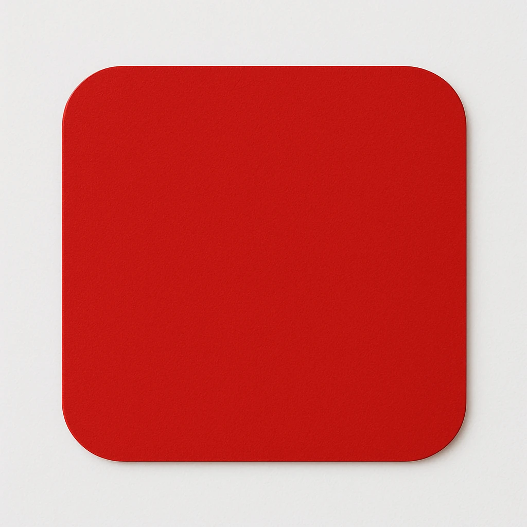 bitte einfach nur ein Quadrat mich abgerundeten ecken, färbe soll rot sein emoji