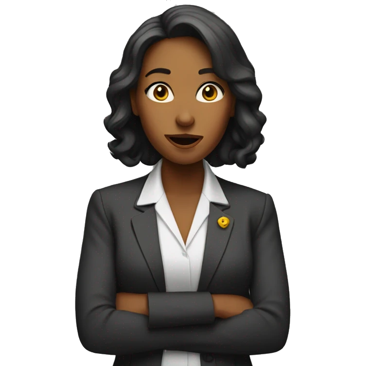 woman making a speech emoji