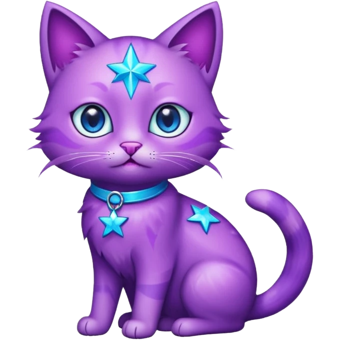 glitter purple Star cat emoji