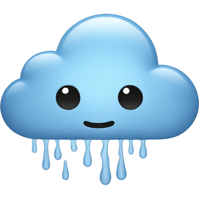 a cloud with a lot of rain emoji