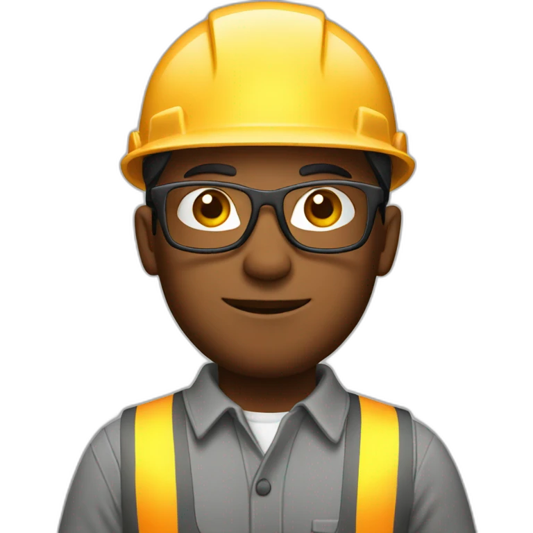 construction worker with glasses emoji