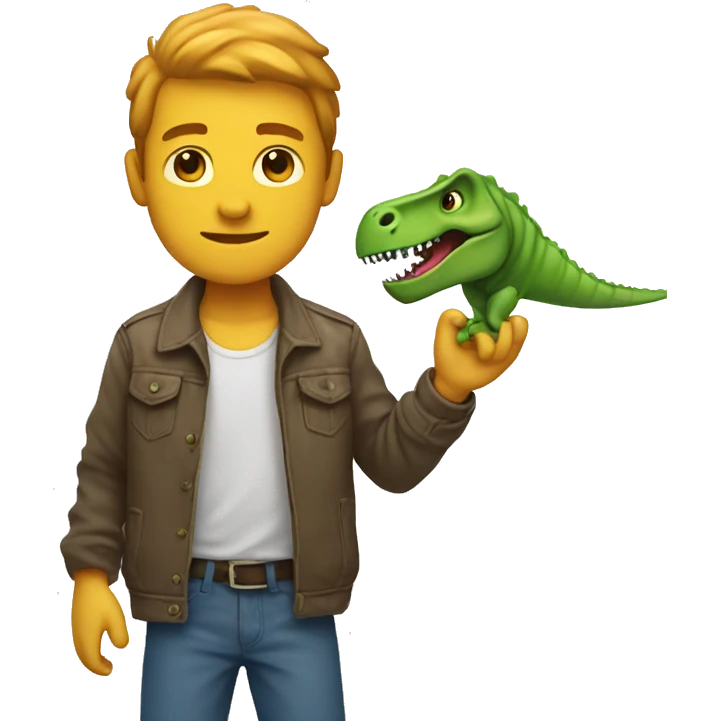 Human with dinosaur arm emoji