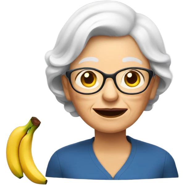 Grandma with banana emoji
