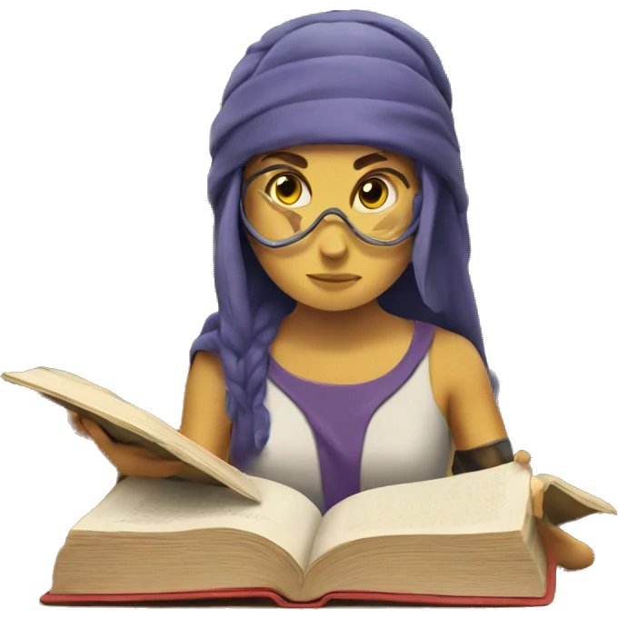 Athena reading a book emoji
