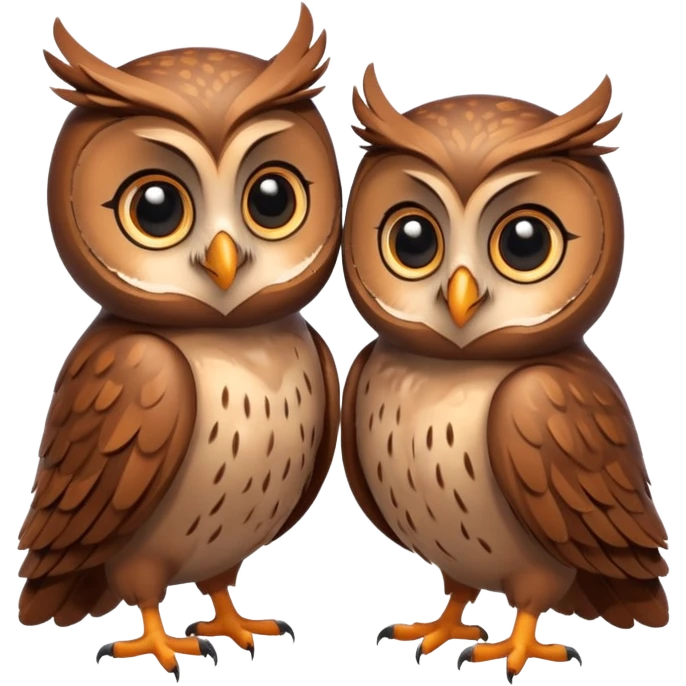 Cute owls in love  emoji