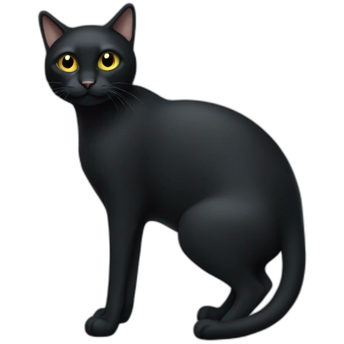 black-cat-full-body-with-bobbed-tail emoji