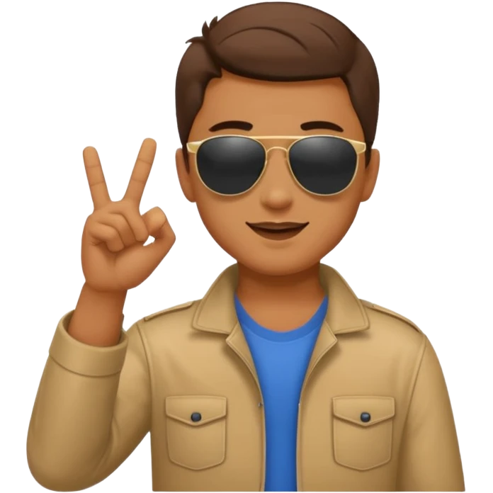 A guys taking of his sun glasses in a emoji like this 😎 🤏 emoji