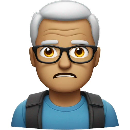 Angry man with transparent glasses  emoji