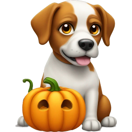 dog in pumpkin emoji