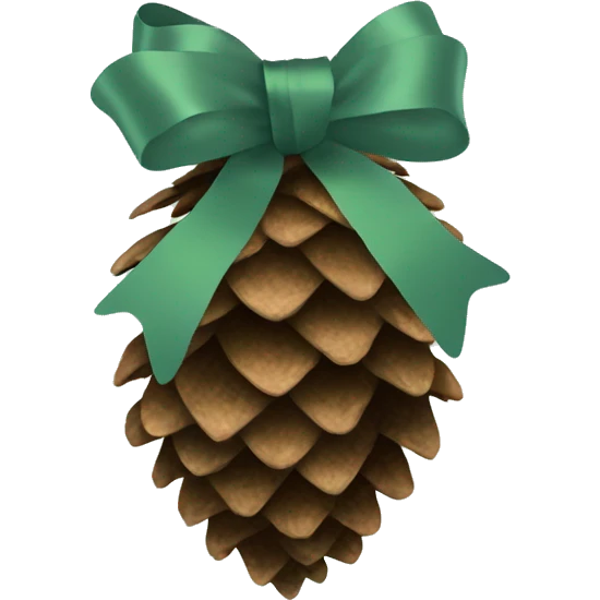 pine cone snow with Sage green ribbon emoji