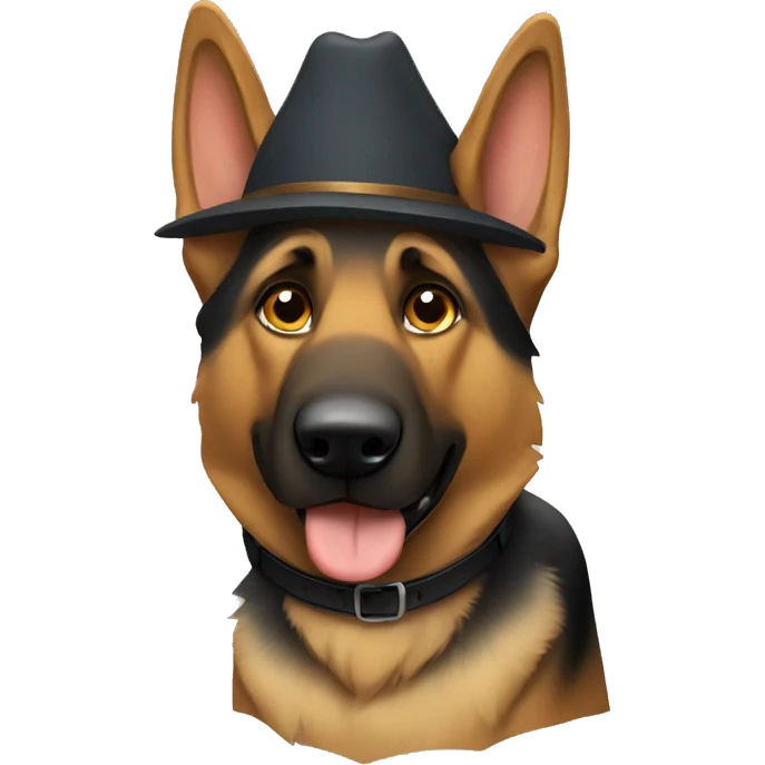 german shepherd with bear hat  emoji