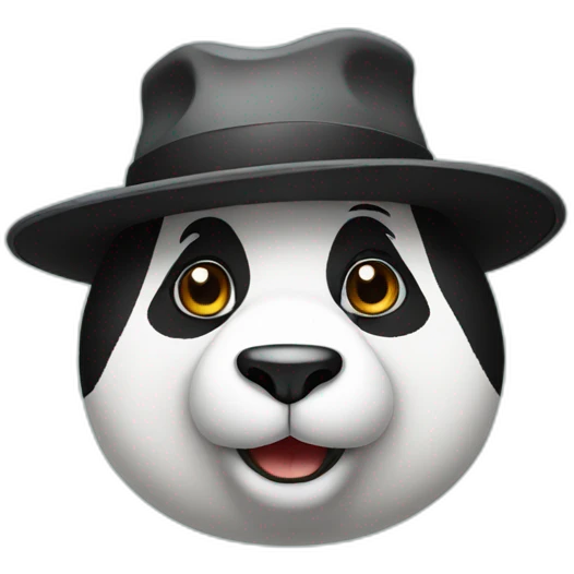 Panda with hat emoji