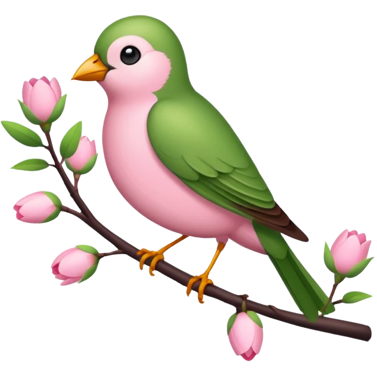 bird on blossom branch emoji