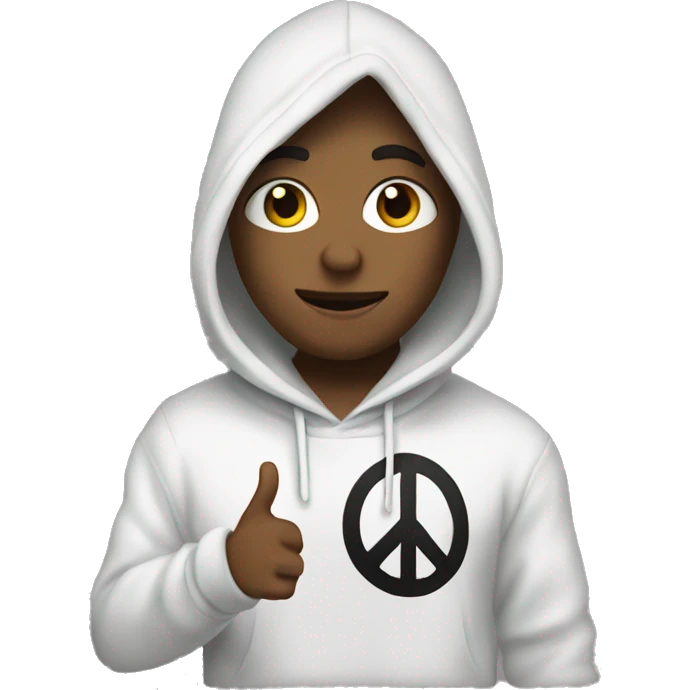 Me in a hoodie peace sign  emoji