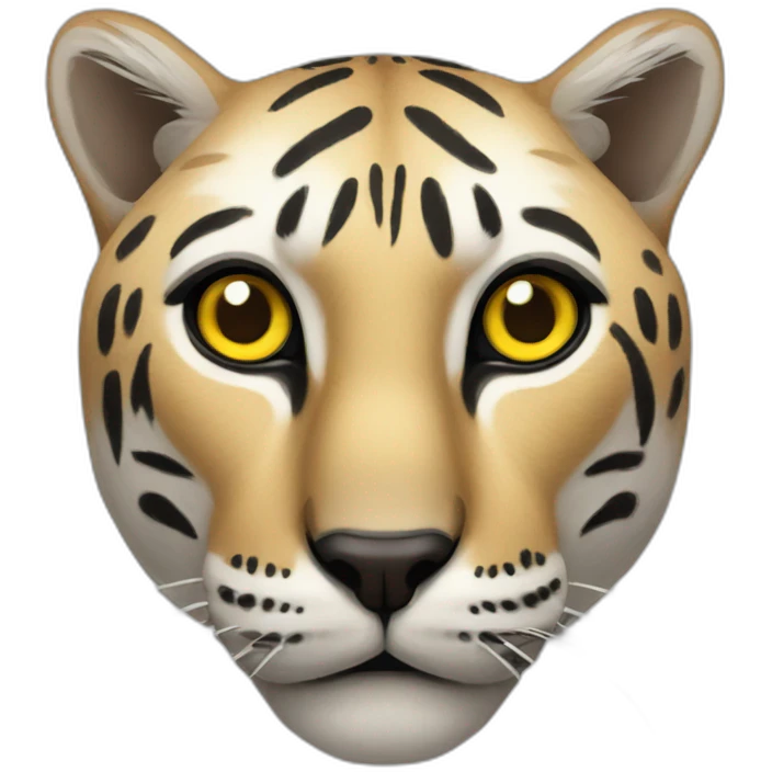big cat with long black pulses and yellow eyes emoji