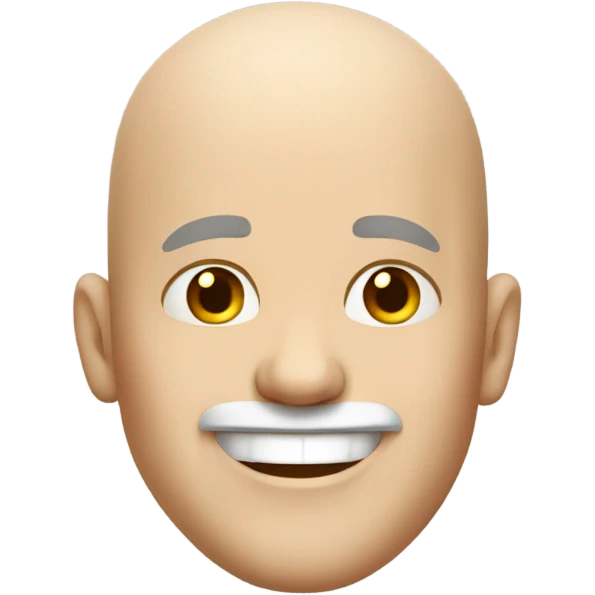 White Bald man winking  emoji