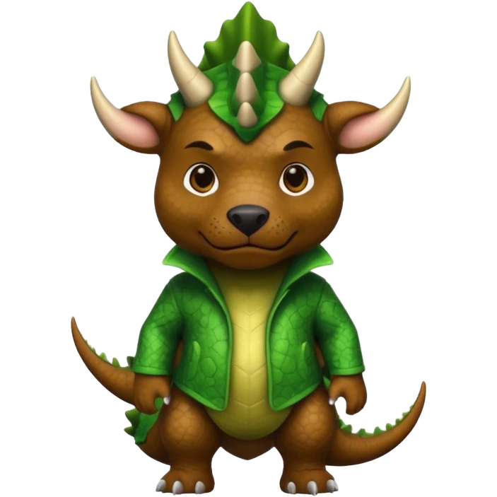 Black pibull dressed as a triceratops  emoji