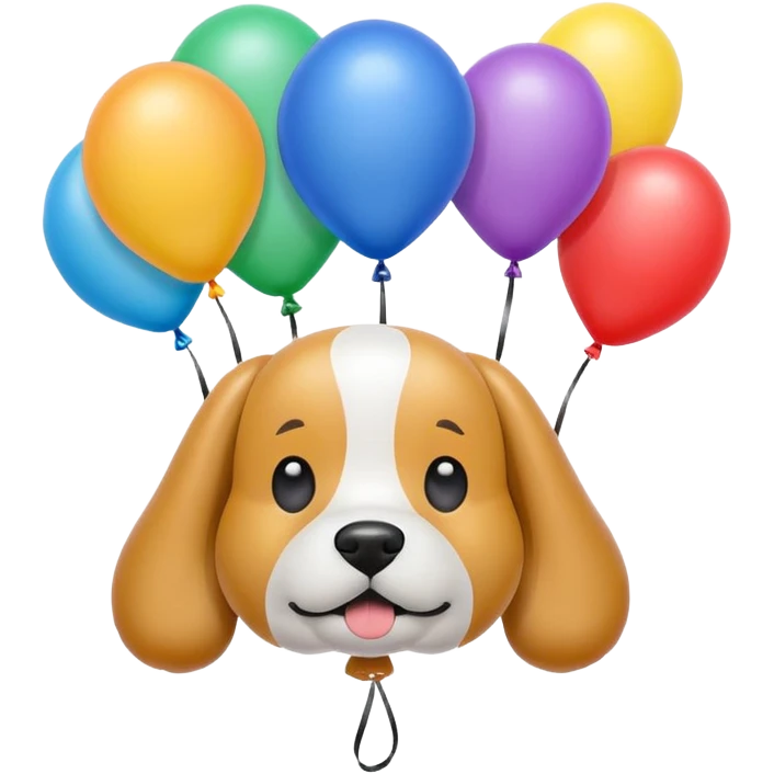 dog shaped flying balloons emoji