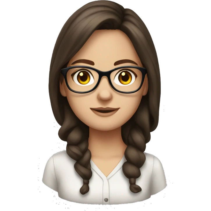 White girl brunette with glasses emoji
