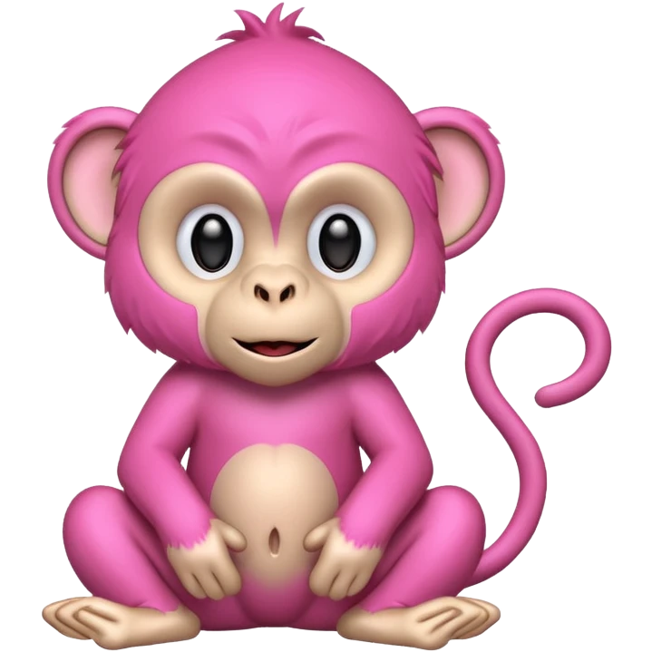 Un singe l’animal de couleur rose  emoji