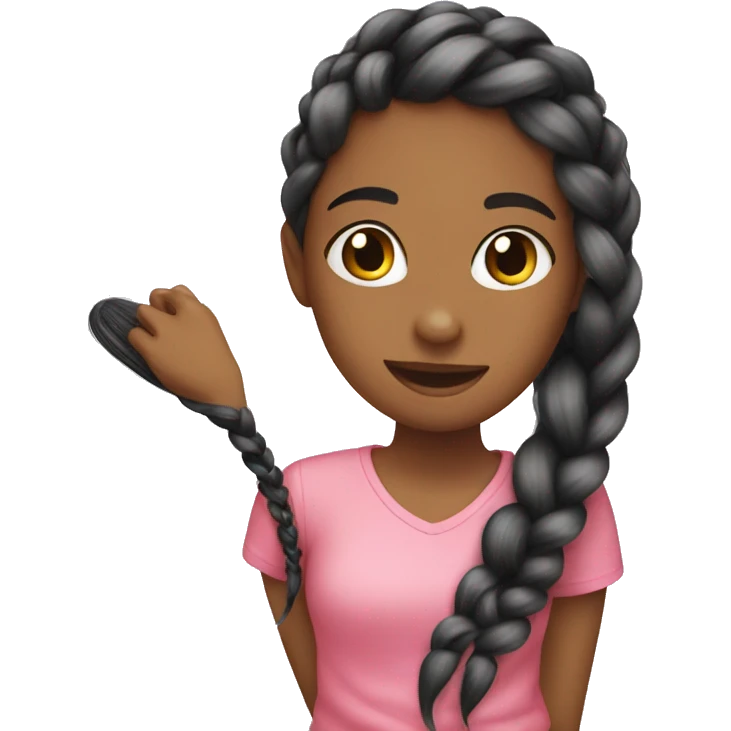 Girl getting her hair braided emoji