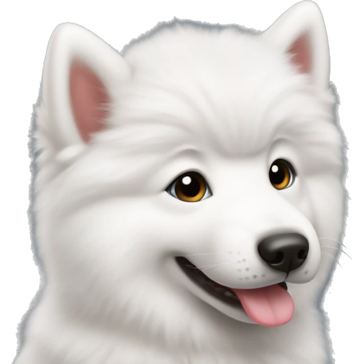 Samoyed puppy with tongue out emoji