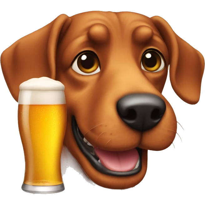 Teckel with a beer  emoji